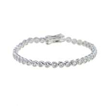 5A Cubic Zirconia CZ Tennis Bracelet 17CM 19CM Bezel Setting Simple Classic Women Girl Chain Jewelry - giọt nước bạc - Xem 9