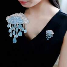 1 pièce Broche en forme de goutte de pluie, accessoire quotidien décontracté