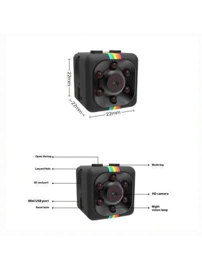 Mini 1080P HD Nanny Cam Night Vision, Motion Detection Loop Recording Full Indoor Security Camera, USB Powered, Display, Wand Mountable Home Monitoring, Portable Monitoring Circular Lens Camera view 10