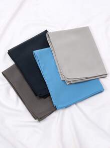 Set de 4 piezas de chales de gasa lisos, pañuelos de cabeza musulmanes, turbantes, hiyabs casuales para exteriores, chales transpirables, set de bufandas