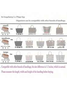 Tote Bag Organizer Insert, Multi-Pocket Felt Handbag Organizer With Zipper, Cup Holder And Button, Essential For Back To School - Beige - View 6