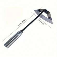 Azada hueca endurecida de acero premium - Rastrillo de deshierbe manual duradero y resistente al óxido, ideal para huertos de verduras - Gris Oscuro - Ver 5