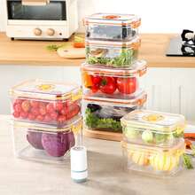 Vacuum Fresh-Keeping Box Refrigerator Sealed Canister Microwavable Transparent Food Storage Container Kitchen Organizer Bento - 3500ml - View 2