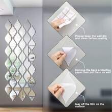 30 spiegelartige 30 Stücke tropfenförmige Spiegel Aufkleber, abnehmbare Acryl Spiegel Wandaufkleber 3D Wandkunstaufkleber, reflektierende DIY Dekorationen, abnehmbare Wanddekorationsaufkleber, geeignet für Wohnzimmer, Badezimmer, Büro Hintergrund Dekorationen, 5,7*3,1 Zoll (Gold/Silber/Schwarz)
