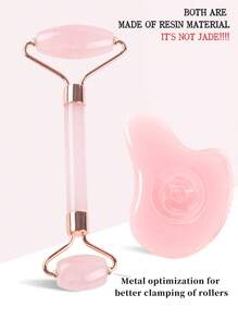 1 pieza Juego de masajeador facial rosa que incluye rodillo de doble masaje y tabla de masaje, tabla con textura en forma de flor de camelia, varilla de doble masaje, diseño portátil adecuado para uso personal, regalo y uso con productos para el cuidado de la piel, ayuda al levantamiento facial, gran regalo para el Día de la Mujer o el cumpleaños de una mujer