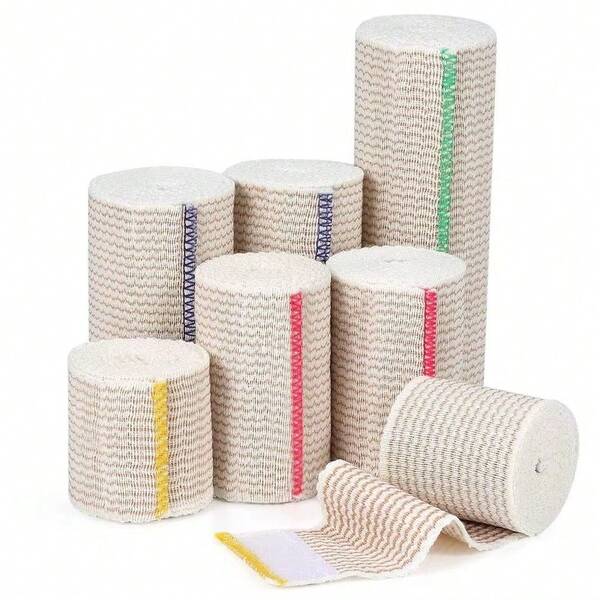 Venda elástica premium con cierre automático, venda de compresión deportiva transpirable sin látex con correa fija