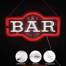 1 pièce Enseigne au néon LED vintage rouge, alimentée par USB avec commande de variateur, décoration murale en plastique pour la grotte d'homme, la salle de jeux, l'arcade, le bar à domicile