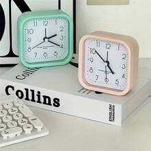 RUISUNG 1pc 3-Inch Simple Cartoon Plastic Alarm Clock, Silent Movement, No Ticking Sound, Powered By AA Battery (Not Included), Home Decor, Bedroom, Office, Living Room, Desk Decoration, Silent Alarm Clock Suitable For Students/Elderly/Men/Women, Back To School, Christmas, Birthday Gift For Girlfriend And Mom, Bedroom Alarm Clock, Office Desk Accessory, Modern Clock Design, Durable Plastic Frame School Decor School Surprise Dormitory Decor Room Decor School Supplies - Multicolor - View 4