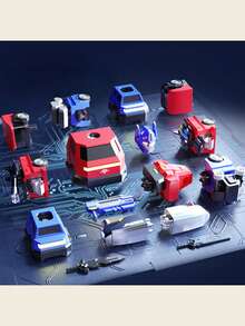 Hasbro Magnetic Transforming Toy Car & Robot Modeled For Kids – Light-Up DIY Car Building Mecha, STEM Educational Birthday & Holiday Gift For Boys