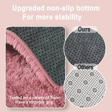 Fluffy Plush Bean Paste Color Carpet, Cheap Living Room Carpet, Upgraded Non-Slip Black Bottom, Suitable For Bedroom Carpet, Living Room Carpet, Room Decoration Carpet (Comes With 4 Carpet Stickers), Perfect Housewarming Gift. - Màu đậu phụ - Xem 6