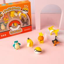 pokemon 5pcs/1set Pocket Monster Character Plastic Mini Figurines, Cute Style With Colorful Variant Pokemon Designs, Detailed Character Features, Suitable For Desktop Decor, Stationery, Collecting, Holidays & Occasions Like Back To School, Christmas, Valentine's Day, Teacher's Day, Halloween, Easter, National Holiday, Children's Day, Women's Day, Birthday Gifts