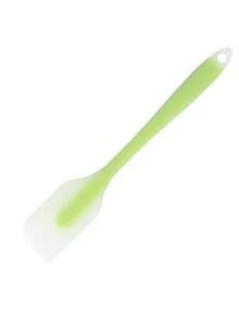 1 pieza Espátula raspadora de silicona semi-transparente integrada aprobada por la FDA, grande, con cuchillo pequeño para mezclar crema - Verde - Ver 11