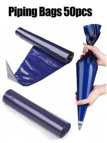 Sable Piping Bags Extra Large Thicken, Pastry Bags, Icing Piping Bags, Anti - Burst Piping Bags, 21inch Pastry Bags Icing Piping Bags For Cupcakes Dessert Cakes Decorating, 21 Inch Dark Blue Roll Bag Disposable Decoration Bag Large Thick Cream Bag, Kitchen, 1pc/22Pcs /50Pcs
