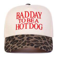 1 件女式“Bad Day To Be A Hotdog”卡车司机帽，个性化刺绣字母棒球帽，街头时尚五片帽，户外防晒休闲帽，适合春秋季旅行度假海滩 - 彩色 - 查看 9