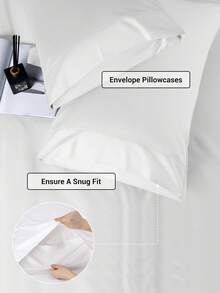 2个竹纤维凉感枕套，不含枕芯，透气柔软，可机洗，适合家用和宿舍使用，通过Oeko-Tex认证