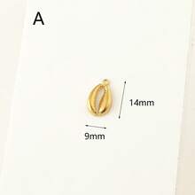 Ahknormailcui Stainless Steel Crab/Conch/Fish/Shell Patterned Marine Life Charms Pendant For Making Necklaces/Bracelets/Anklets/Earrings Decorative Components, 18K Gold Plated Cute Ocean Animal Pendants For Diy Jewelry Crafts Accessories - Gold - View 23