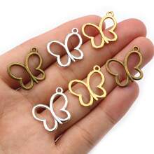 50pcs 17x20mm Hollow Butterfly Charms Pendnat Alloy Metal DIY Jewelry Making Accessories Findings For Necklace Earrings Bracelet