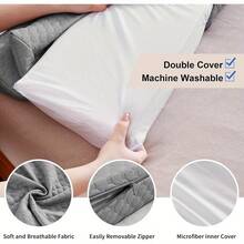 Bed Wedge Pillow - Bed Gap Filler Mattress Wedge Headboard Pillow Close The Gap 0-7" Between Your Headboard And Mattress Or Wall For Sleeping Backrest Pillow, Hexagon Pattern Bed Wedge Pillow - Grey - View 2