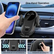 Wireless Car Charger Mount,MAX 15W Qi Fast Charger, Wireless Car Charger Air Vent, Automatic Clamping Phone Holder For IPhone 16/15/14/13/12 Pro/Pro Max, S22/S21/S20/Note 20, Etc(Red)