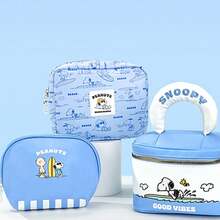 Miniso MINIISO Snoopy Around The Sea Diary Series Tas Kosmetik Persegi, Memudahkan Pengorganisasian Produk Kecantikan, Penting untuk Perjalanan dan Komuter Sehari-hari (1 Buah) - Biru - View 3