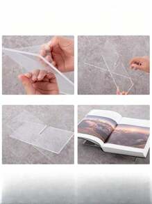 1 pièce étagère à livres en acrylique transparent, étagère de bureau en acrylique transparent, convient pour les bureaux, les écoles, les étagères de lecture de livres. Étagères d'exposition créatives en acrylique transparent en forme de X pour les livres d'images, les magazines, les livres de cuisine. Étagères de lecture, supports à livres, plateaux de lecture, étagères