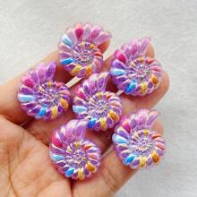 6/12/18pcs Resin Ocean Series Shiny Cartoon Rainbow-Colored Shell, Starfish Statue, Holiday Theme Scrapbooking DIY Decorations, Home Decor, For Valentine's Day, Christmas, Graduation, Easter, Indoor Use, Various Room Types - Random Mix