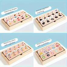 Wooden Multifunctional Matching Box, Shadow, Color, Shape And Quantity Matching Game Toy Set, Suitable For 3-4.5 Years Old Boys And Girls, Early Education And Intellectual Toy
