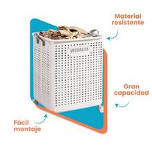 Cesto Canasta Para Ropa Extra Grande Con Llantas Moderna Organizador Lavandería Ruedas Plástico Resistente Almacenaje Hogar Porto Ropa Sucia Fácil Traslado - Blanco - Ver 3