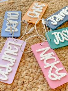 Personalized Retro Name Acrylic Keychain,Backpack Name Tag, Custom Lunchbox Name Tag, Luggage Tag,Multi-Functional,Ornamental,Letter,Stylish,Modern,Colorful,Cute,Adorable,Casual,Custom,Personalised,Unique,Customized,Ideal Gifts For Him,Ideal Gifts For Her
