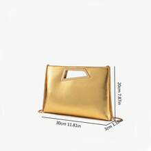 Dancing Engine Designer Chain Shoulder Bag, Luxury Clutch Purse For Evening Party - Gold - View 6