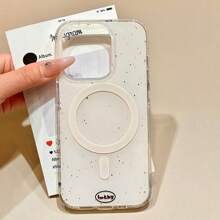 Funda de teléfono magnética con 1 pieza de diseño de dibujos animados de salpicaduras de tinta de verano de coco, aplicable a 16 ProMax, 15, 14 Pro/13/12/11 Series, bonito regalo