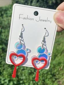 1 Pair Acrylic Bubble Dangle Earrings, Simple And Elegant Women Girls Students Jewelry