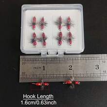 4-8pcs #10 Griffith Ant Trout Flies Fly Bass Pike Salmon Steel Head Trout Fishing Ant Dry Fly Material Artificial Feather&Rayon