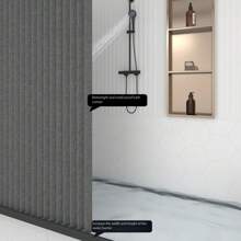 1 faltbarer Badezimmer Duschvorhang Set, grauer Vorhang aus hochtemperaturbeständigem, knitterfreiem Polyester, wasserdicht, schimmelresistent, mit Haken, maschinenwaschbar, modernes Design für den Schulanfang