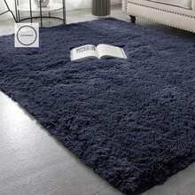 Alfombra Decorativa 200*150cm Sala De Estar Y Dormitorio - Azul Marino - Ver 8