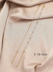 2 pièces Bracelet chaîne de perles tube en pierre naturelle minimaliste, cadeau pour elle, mère, amie, amante