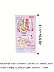 Sanrio 6Pcs My Melody Hello Kitty Kuromi Cinnamoroll Pochacco Gel Blue Pen Cute Cinnamon Dog And Friends Themed Erasable Pens Erasable Ink Stationery(Some Parts May Be Random), School Supplies,Back To School