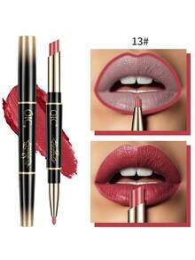 QIC Long Lasting Waterproof Christmas Gift Matte Lipstick & Lip Liner Set Long-Lasting Waterproof Double-Ended Non-Stick Cup High Pigmented Lipstick And Liner Pencil Smooth Texture Full Coverage Nude To Red Shades For All Day Wear Women Cosmetics Lips Makeup For Valentine's Day , Mother's Day Gifts - Multicolor - View 23