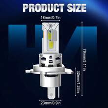 S&D 适用于汽车的 H4 LED 灯 9003 HB2 大灯泡 Canbus 汽车灯 Turbo LED 二极管灯 汽车摩托车 20000LM 12V 6500K 灯光 - H4 - 查看 4