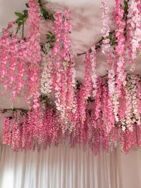1/12/24 Pcs Artificial Wisteria Hanging Flowers ,Fake Flower Strings Vines Garland,Wisteria Vine For Wedding Decor, Garden, Wall Decoration,Outdoor Indoor Wedding Arch Background, Party