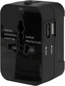 Overseas Conversion Plug, Outlet A/O/BF/C, Overseas Power Plug, Multi-Conversion Plug, 2 USB Ports, Worldwide Compatible, Converter, Charger Type For Overseas Travel, Multi-Adapter, Compatible With Over 200 Countries