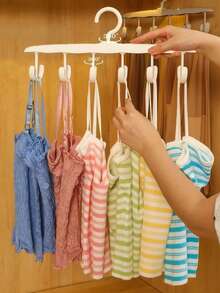 1pc Adjustable Hanger For Camisoles, Wave Hooks, Hat & Pants Storage Organizer, Multi-Functional Wardrobe Hanger With Rotating Tie Rack, Versatile Hanger For Lingerie, Vests & More - Multicolor - View 5