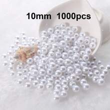 100/1000 件优雅的 6/12 毫米白色亚克力珠，带直孔，适合 DIY 珠宝制作 - 非常适合手镯、项链和工艺装饰 - 彩色 - 查看 18