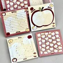 Sanrio Hello Kitty Oil Painting Apple Sticky Notes, Simple Ins Style, High Aesthetic, Cute, Student Memo Paper, Reusable N Times,For School Supplies,Back To School