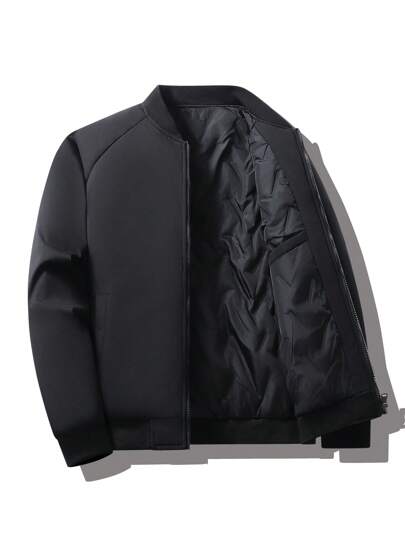 1pc Men's Thick Padded Coat, Warm Winter Coat, Suitable For Casual, Commuting, Outdoor Wear