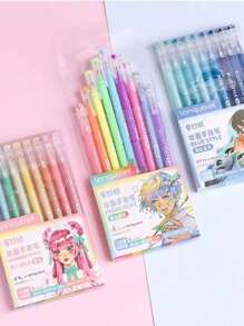 Set de 3 bolígrafos para planificador de estudiante, 9 colores de bolígrafos de alta capacidad para planificador, bolígrafos para dibujar, resaltadores, rotuladores finos, útiles escolares, regalos para estudiantes, regalos de cumpleaños