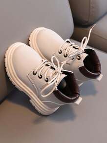 1 par de botas para niños, nuevos estilos de otoño e invierno para niños y niñas, botas cortas de princesa
