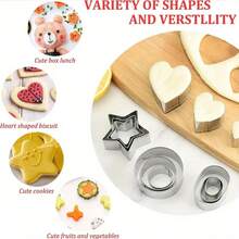 24/30pcs Cookie Cutter Set In Tin Box, Mini Stainless Steel Cookie/Pastry Cutters In Heart, Star, Round, Flower, Teardrop Shapes For Baking Cookies, Soft Candies, Fondant Cake Decorations