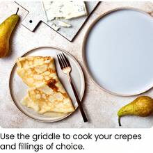 Chef| Crepera Eléctrica de 12 Pulgadas| Sartén Redondo| Negra - Negro - Ver 12