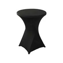 1 pieza Cubierta de mesa de cóctel de poliéster elástica, adecuada para decoración de mesa de bar redonda, mantel ajustable de 4 vías para eventos de boda y fiesta